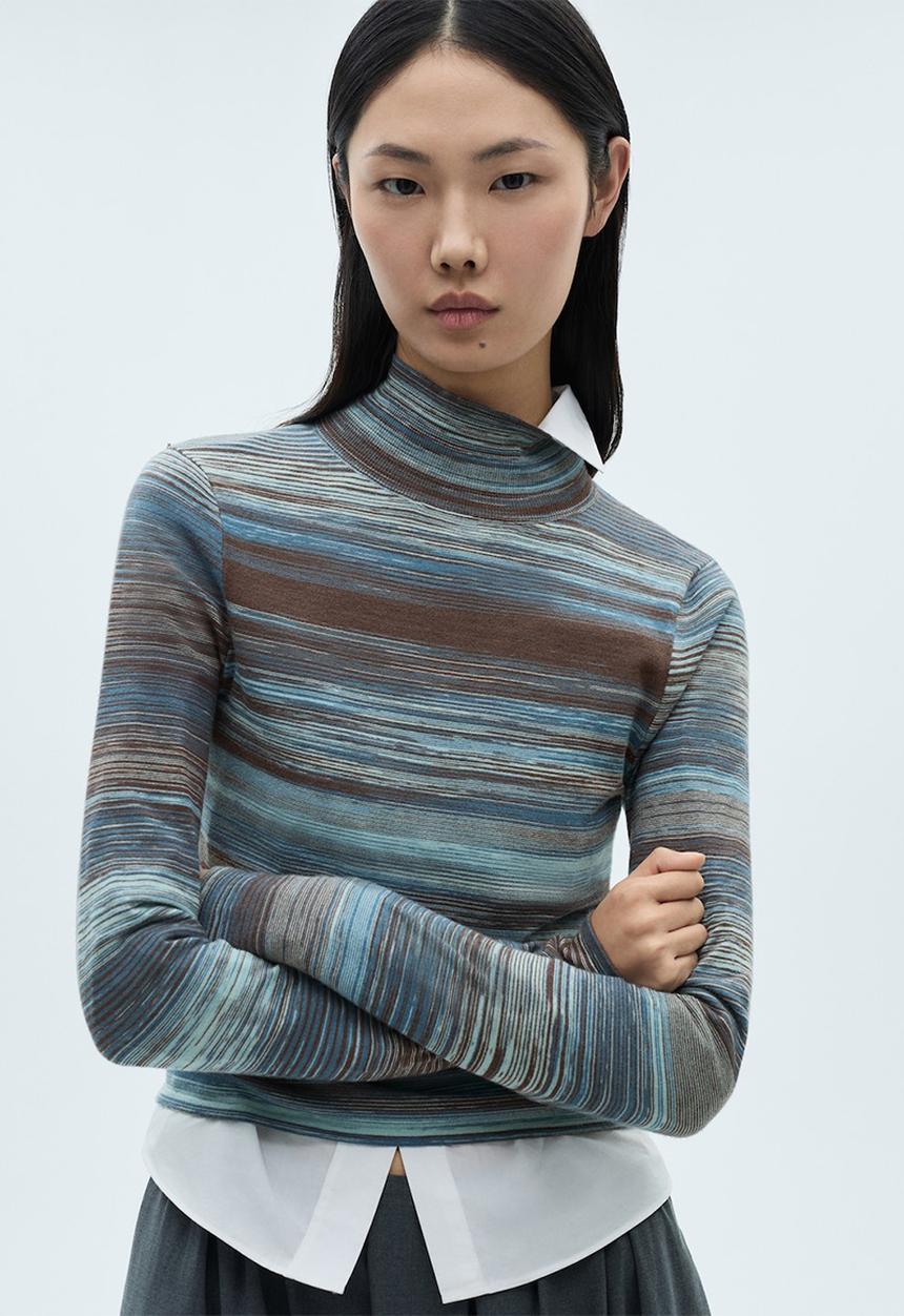 MANGO - Sweater Ridye - Medium Blue