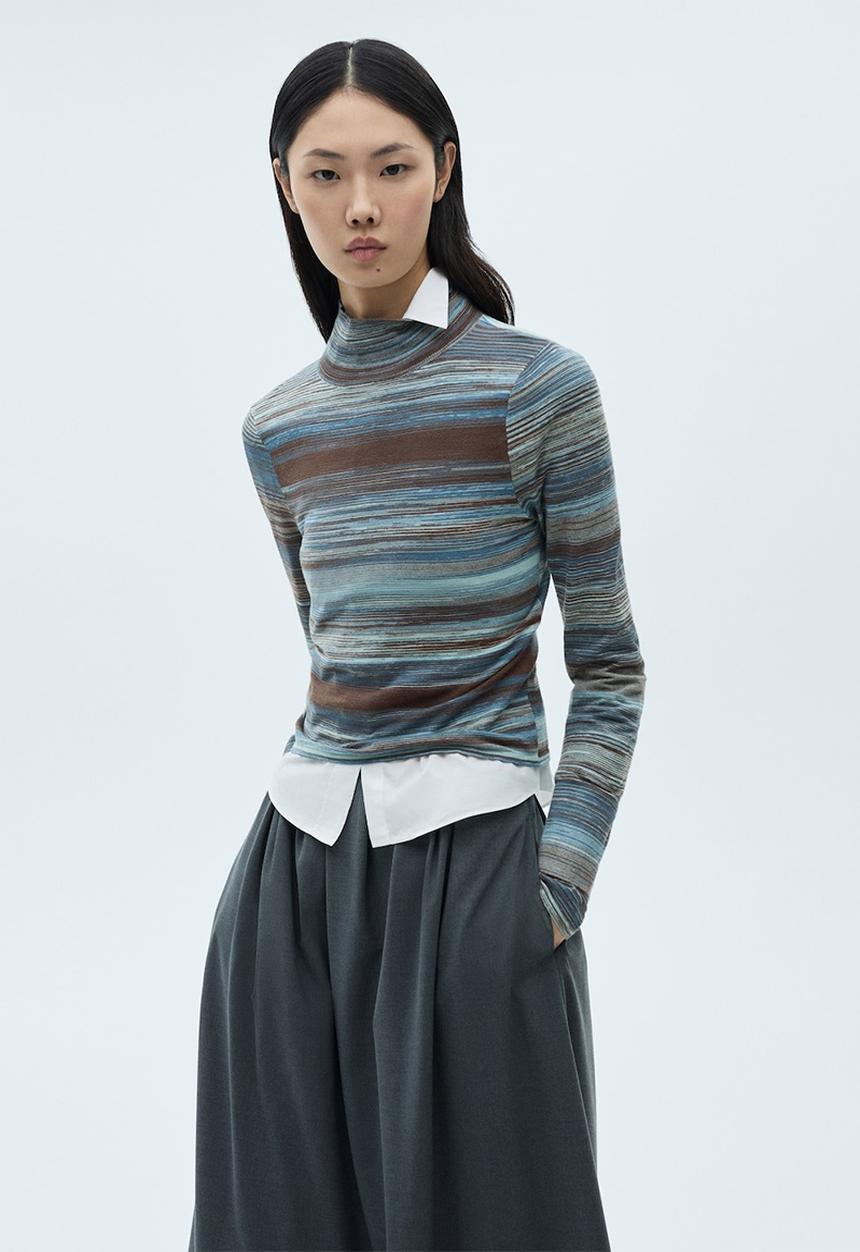 MANGO - Sweater Ridye - Medium Blue