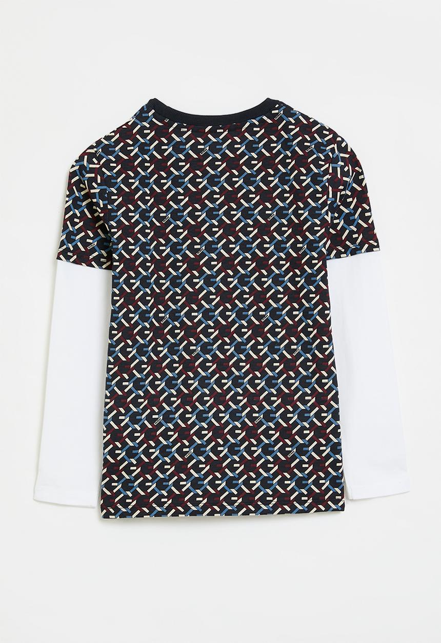 GUESS - Ls T-shirt - chain print nocturnal navy