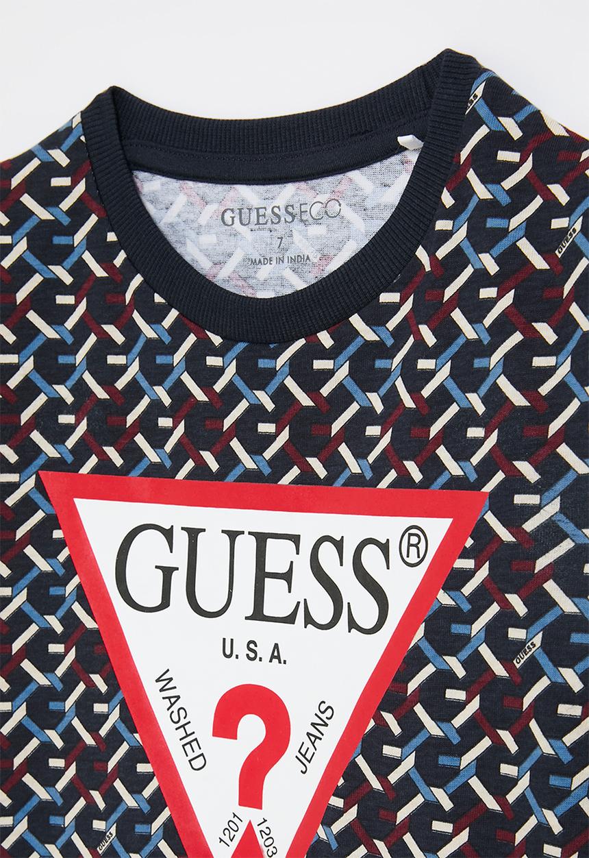 GUESS - Ls T-shirt - chain print nocturnal navy