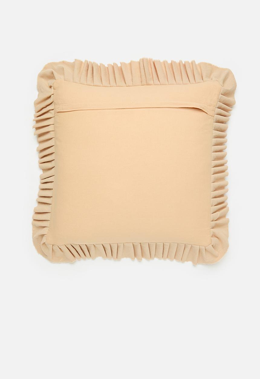 Sixth Floor - Frilo velvet cushion cover - Blush