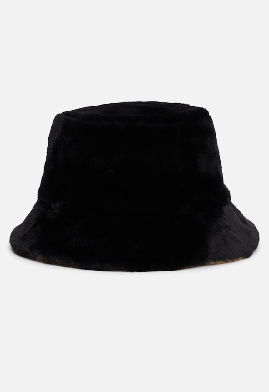 Tommy Hilfiger - Linear fur bucket hat - black