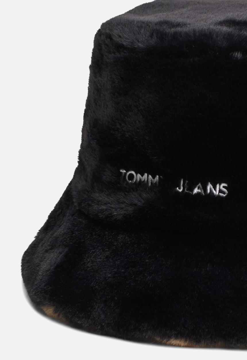Tommy Hilfiger - Linear fur bucket hat - black