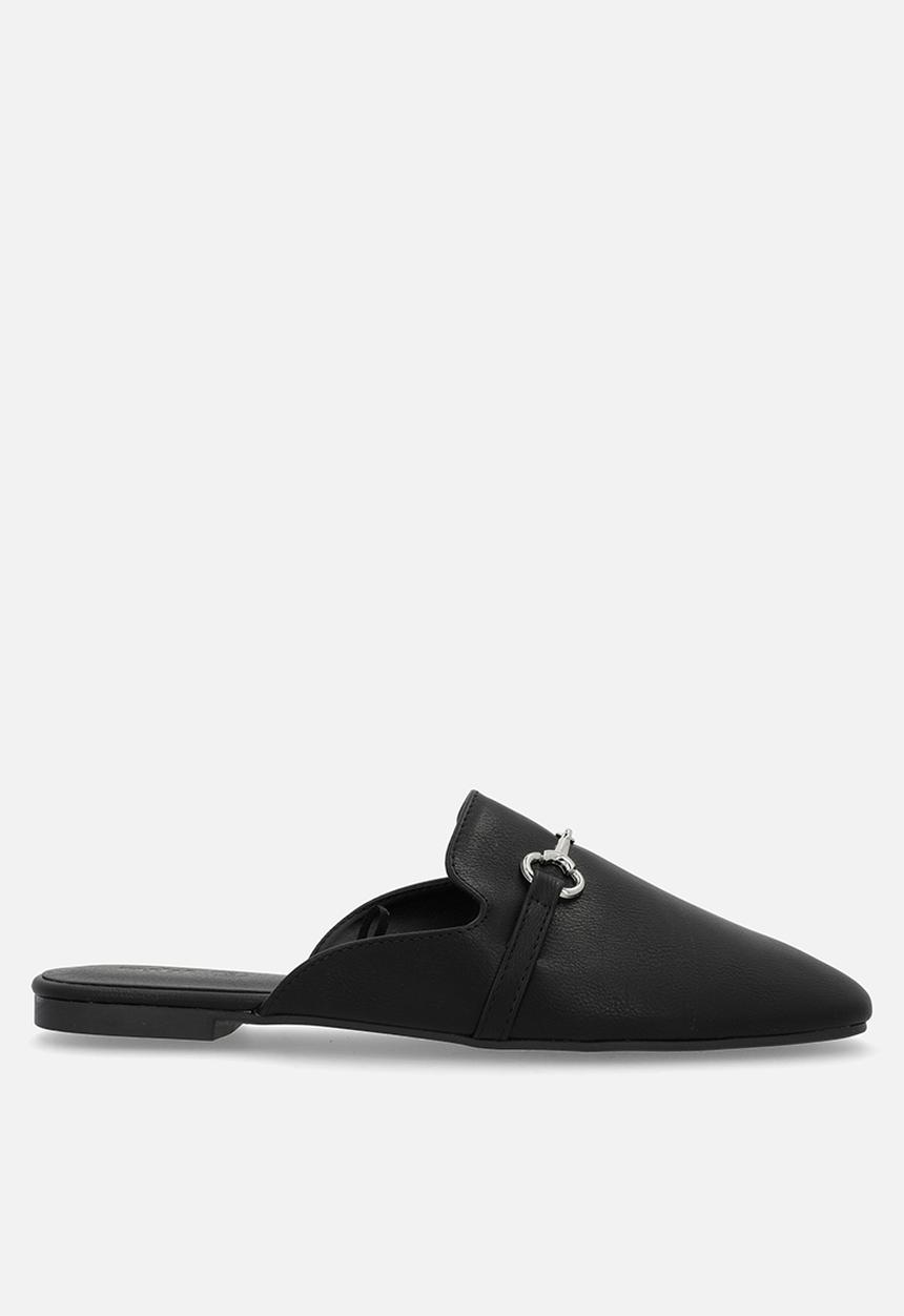 Cotton On - Sophie Slipper Cut Loafer Mule- Black/Silver