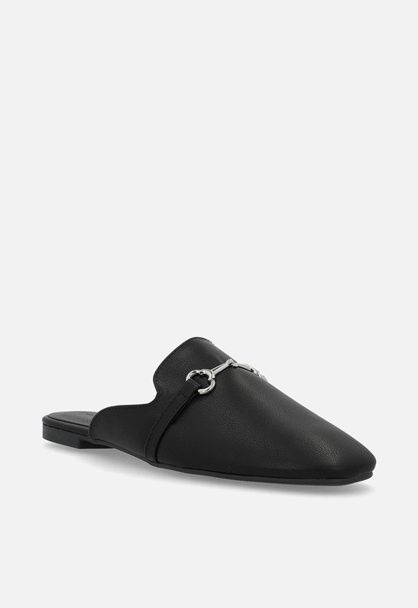 Cotton On - Sophie Slipper Cut Loafer Mule- Black/Silver