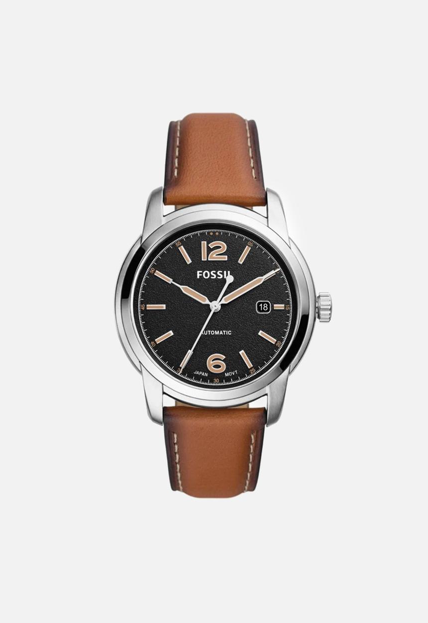 Fossil - Heritage mechanical watch - brown lth heritage