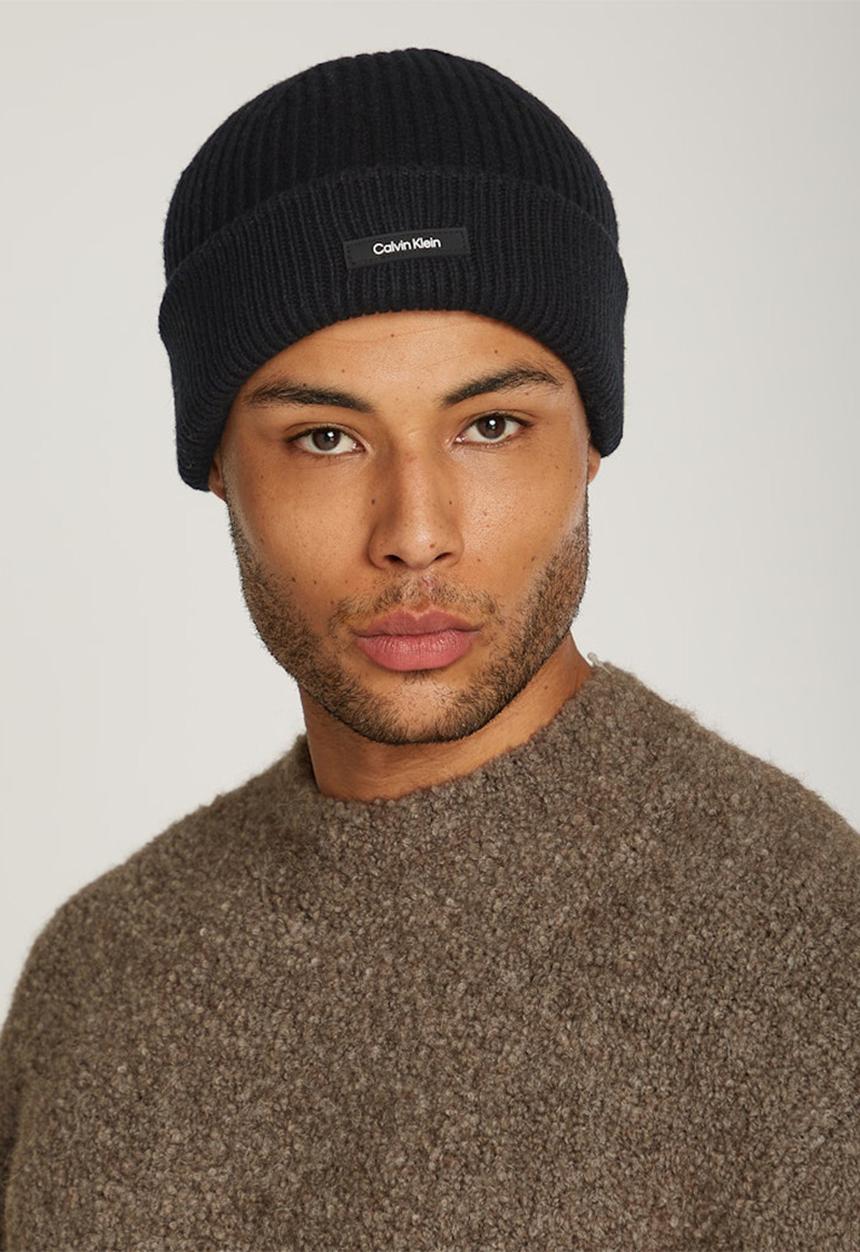 Calvin Klein - Wool Docker Beanie - Ck Black