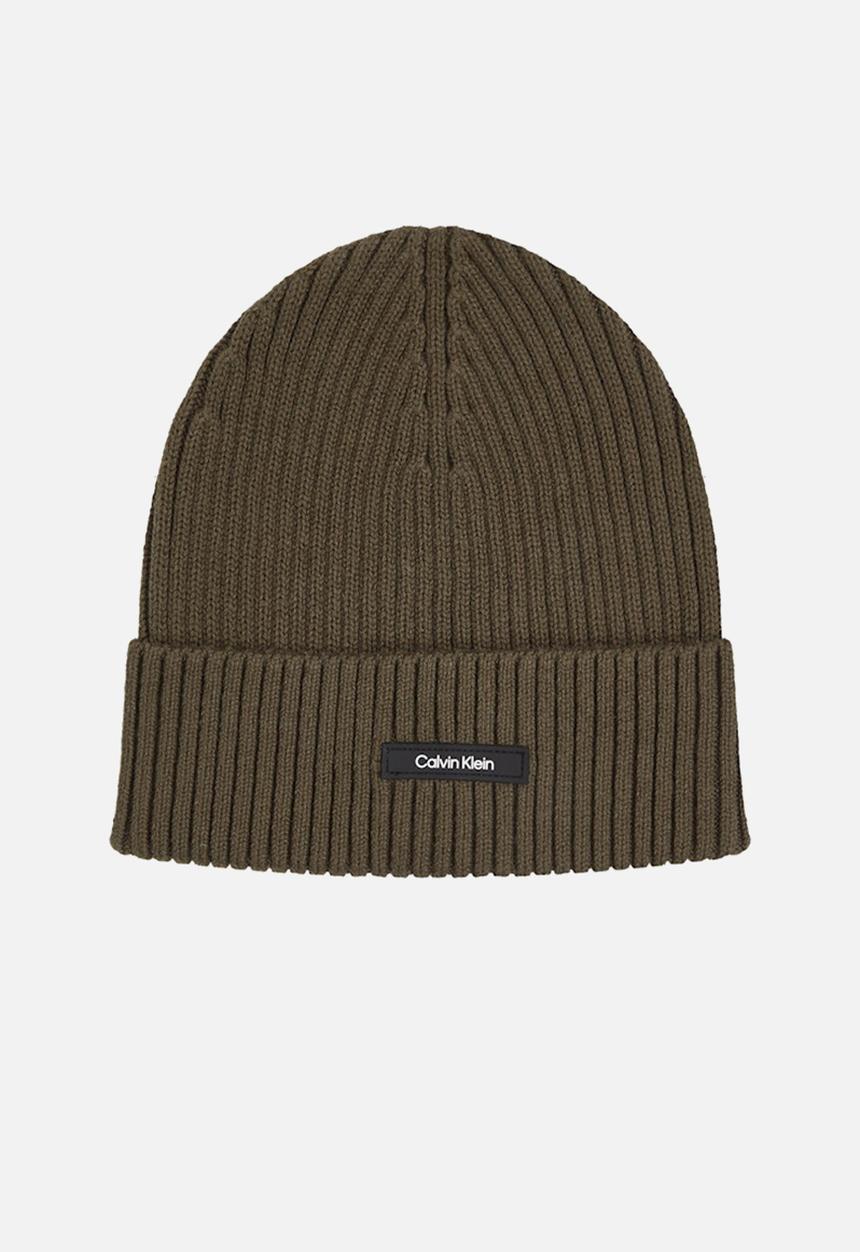 Calvin Klein - Classic Cotton Rib Beanie - Dark Olive