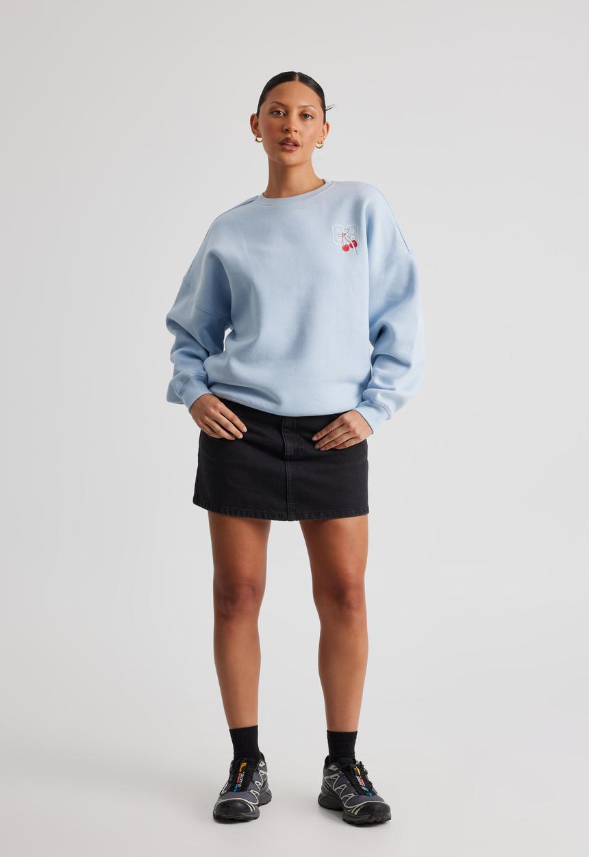 Factorie - Kendall Slouchy Crew - Cloud Blue/08 Cherry