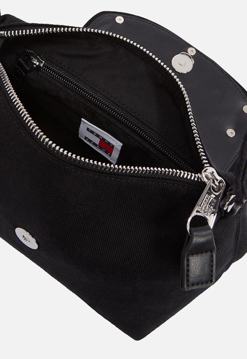 Tommy Hilfiger - Denim on denim shoulder bag - black