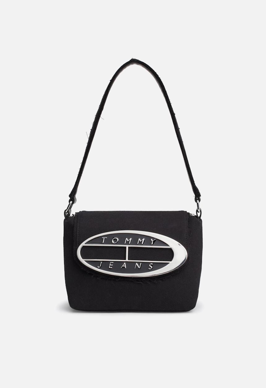 Tommy Hilfiger - Denim on denim shoulder bag - black