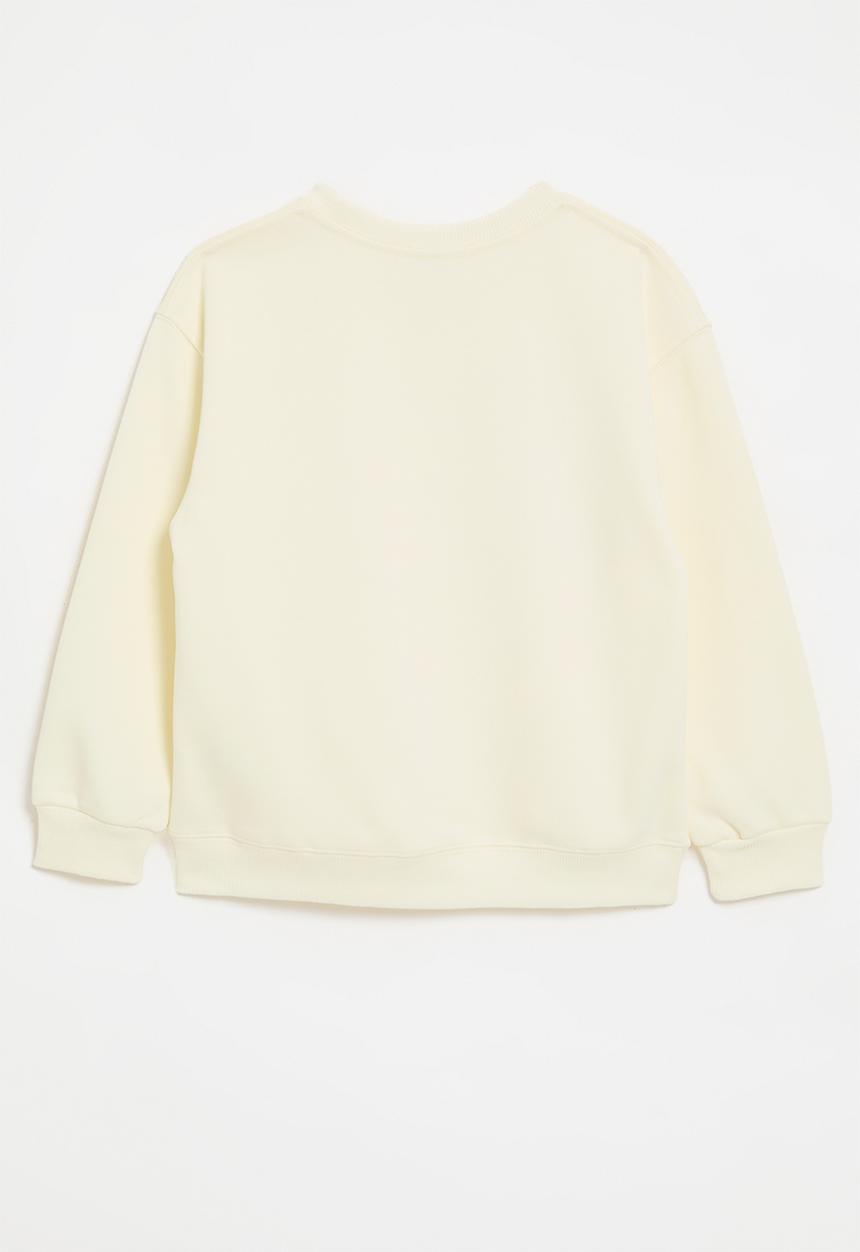 Pop Candy - Bow print sweat top - off white