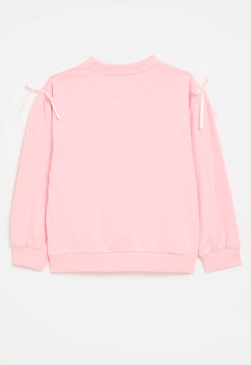 Pop Candy - Bow applique sweat top - pink