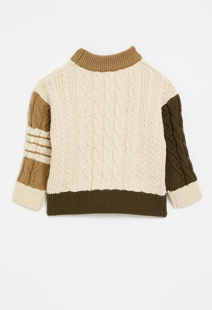 Pop Candy - Colour block crew neck sweater - neutral 