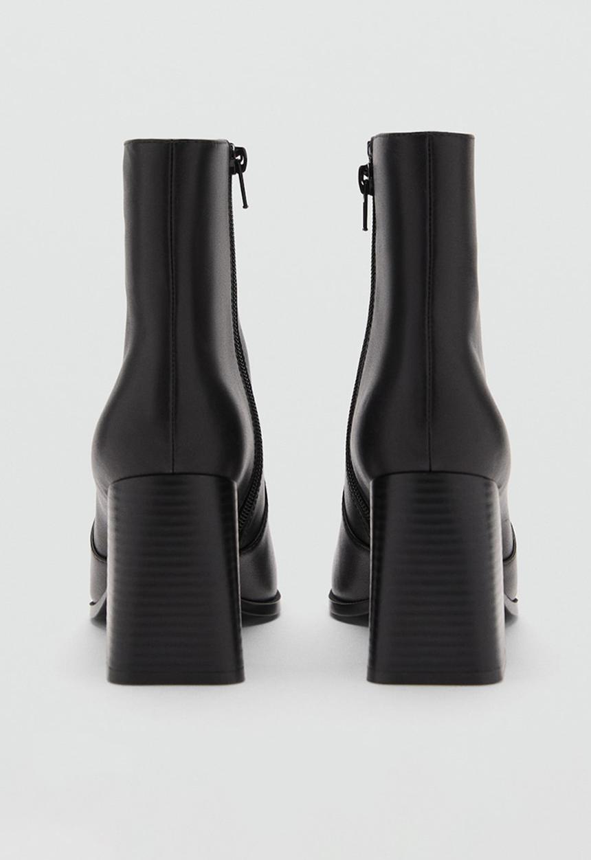 MANGO - Pala leather ankle boot - black