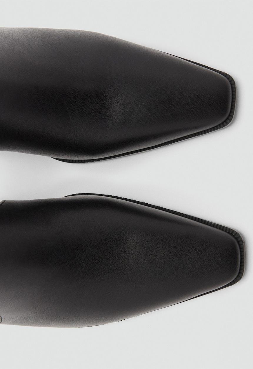 MANGO - Pala leather ankle boot - black