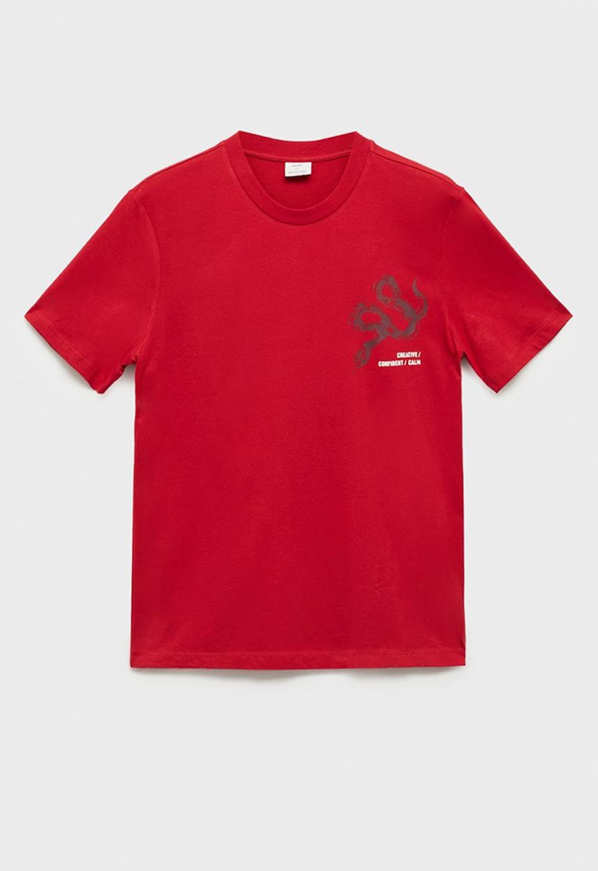 MANGO - T-Shirt Garter - Red