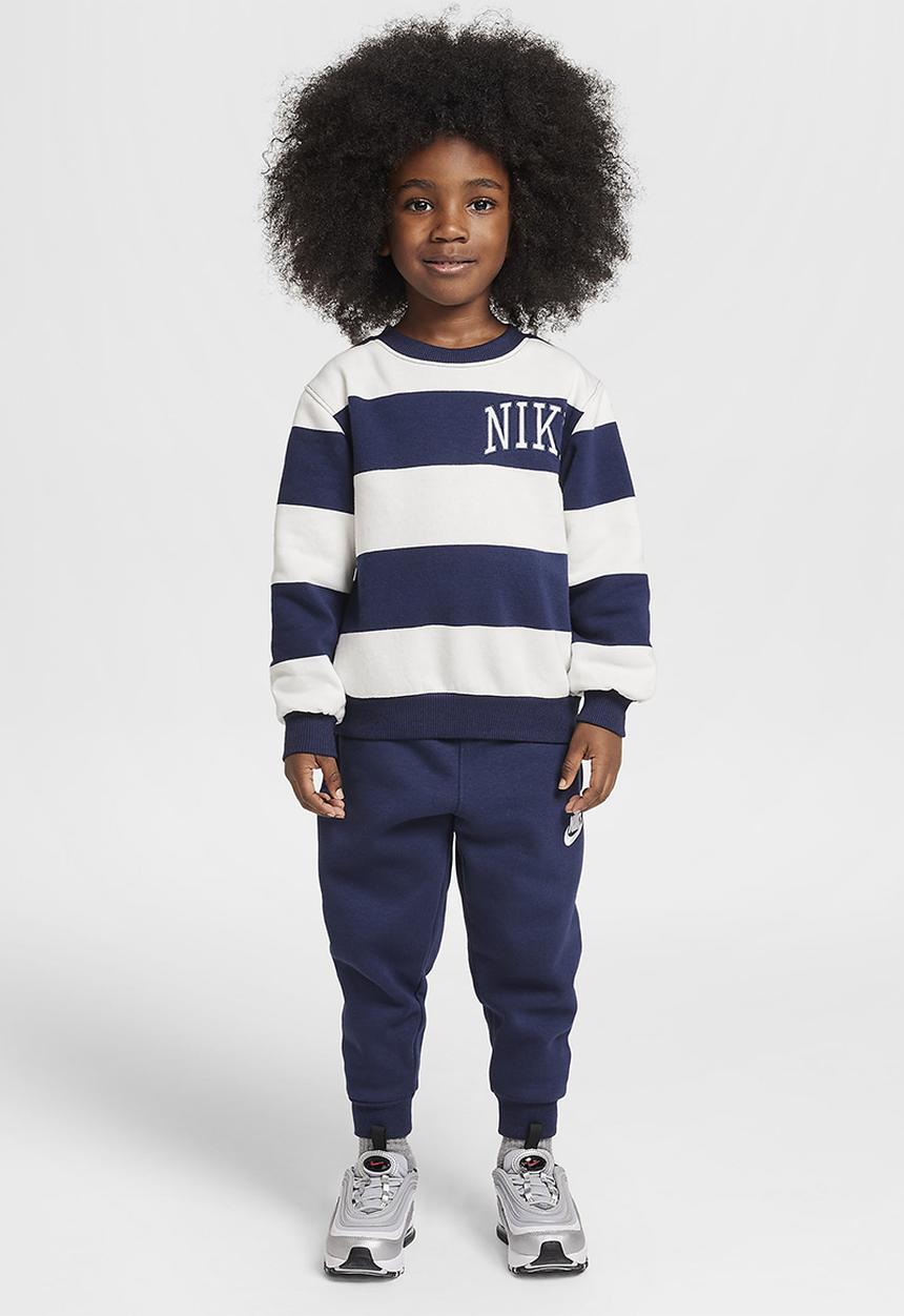 Nike - Nkn n nsw club snl stripe crew - midnight navy