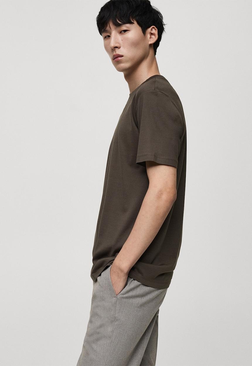 MANGO - T-Shirt below - dark grey 