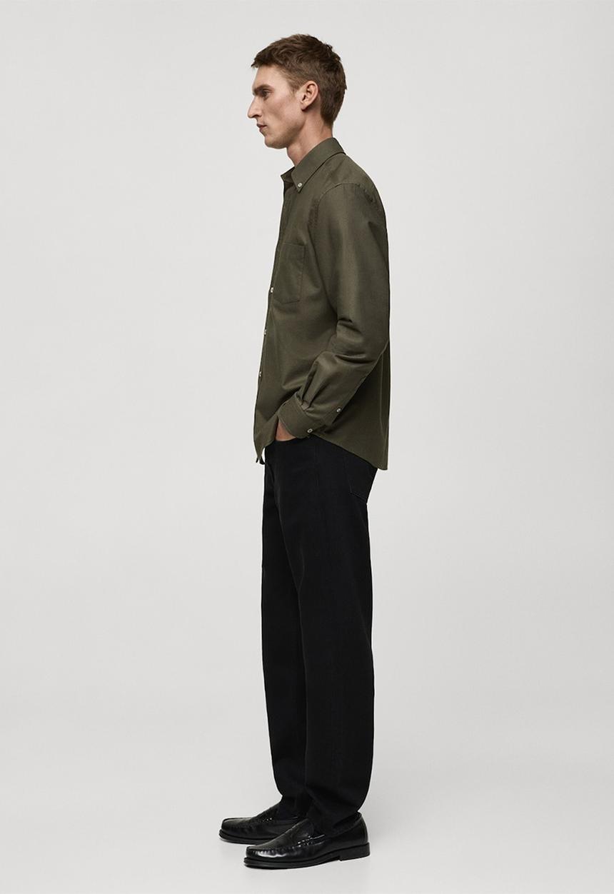 MANGO - Shirt oxford1 - khaki