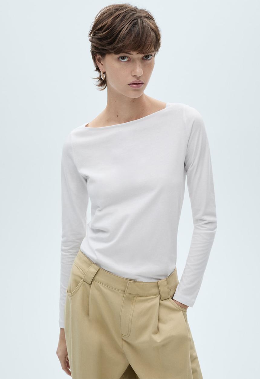 MANGO - T-Shirt Saco - White