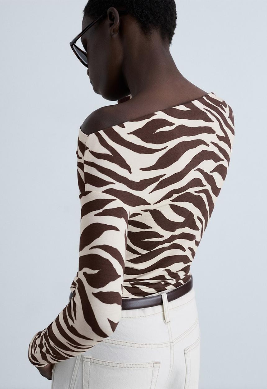 MANGO - T-Shirt Carama - Brown