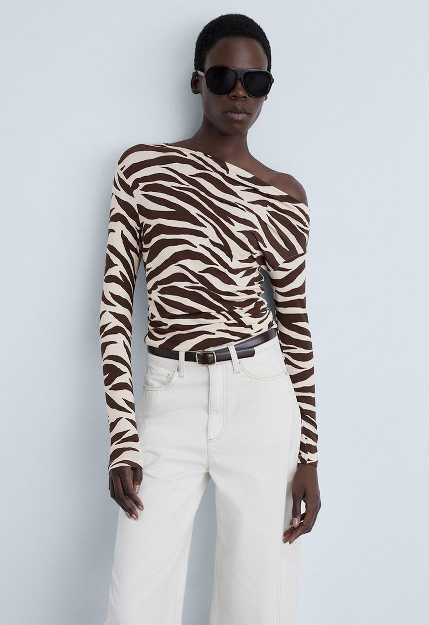 MANGO - T-Shirt Carama - Brown