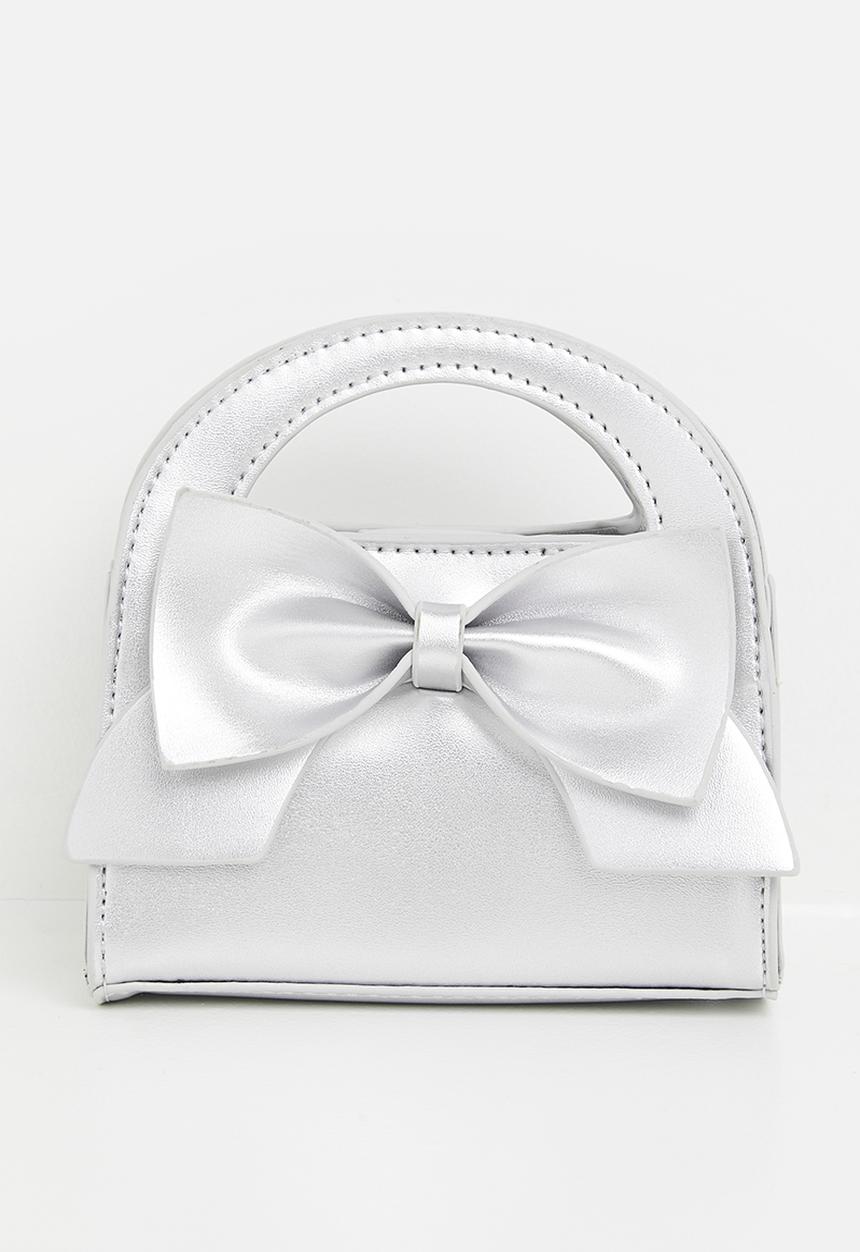 Pop Candy - Bow décor hand bag - silver
