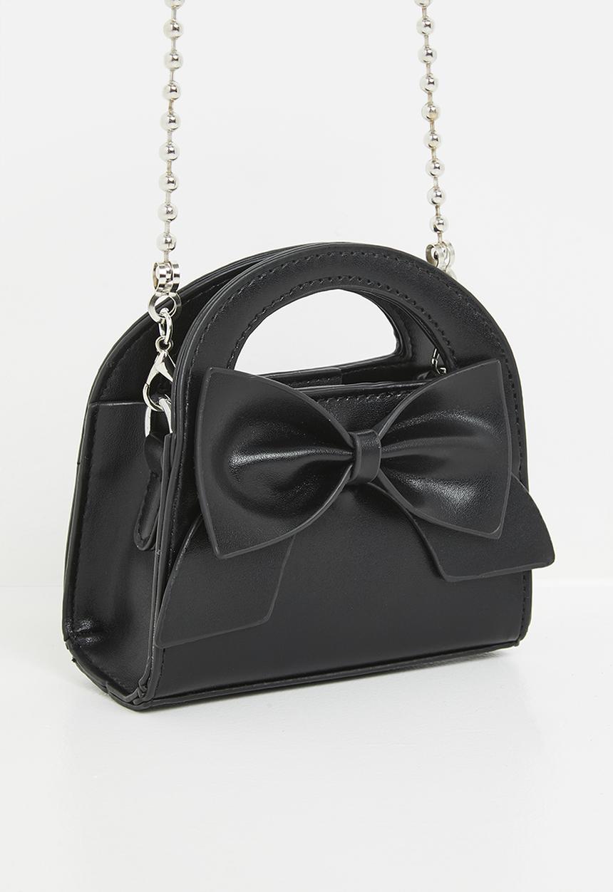 Pop Candy - Bow décor hand bag - black