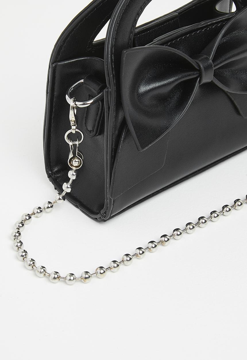 Pop Candy - Bow décor hand bag - black