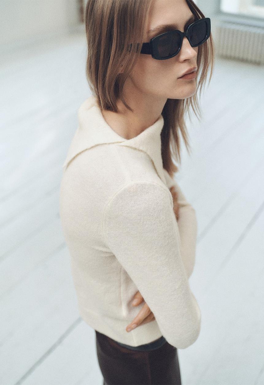MANGO - Sweater Pulguita - Light Beige