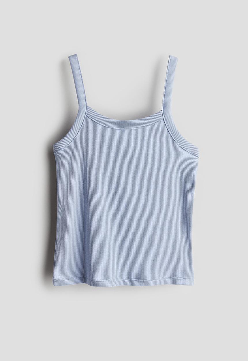 H&M - Ribbed strappy top - Blue