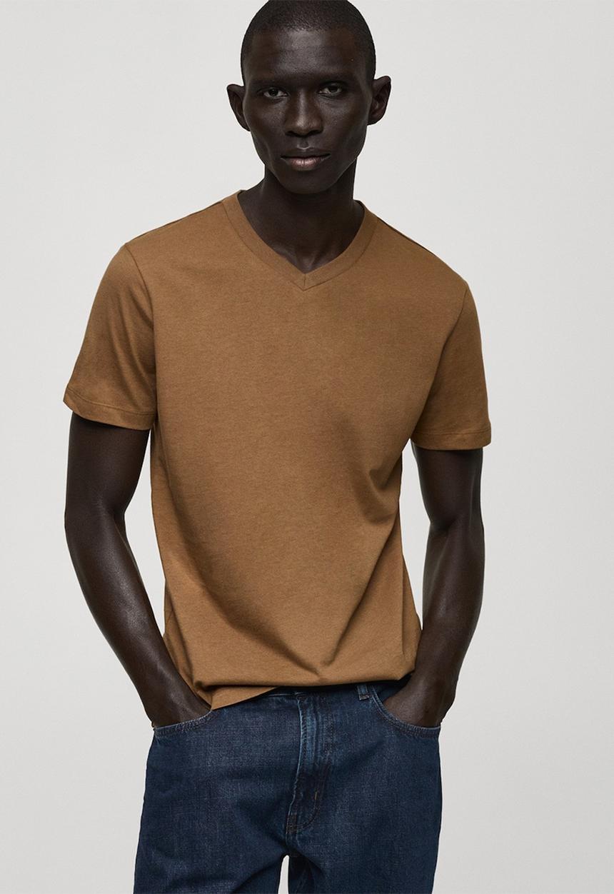 MANGO - T-Shirt Chelsea - Tobacco-Brown