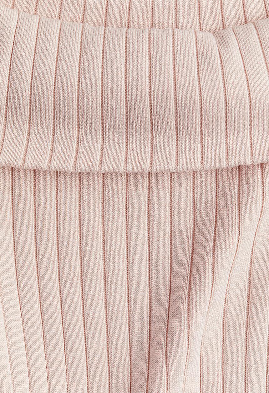 H&M - Rib-knit off-the-shoulder top - Pink