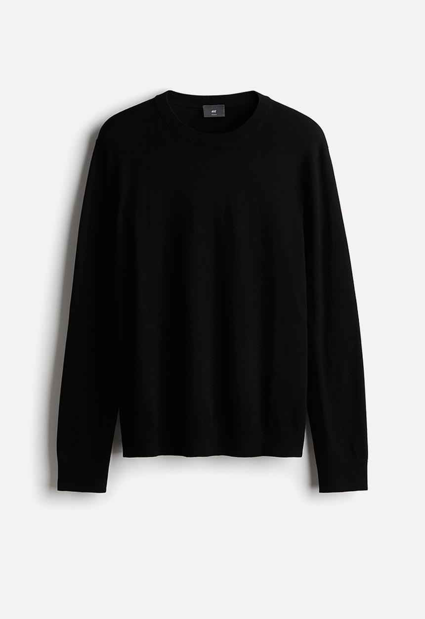 H&M - Slim fit fine-knit jumper - Black