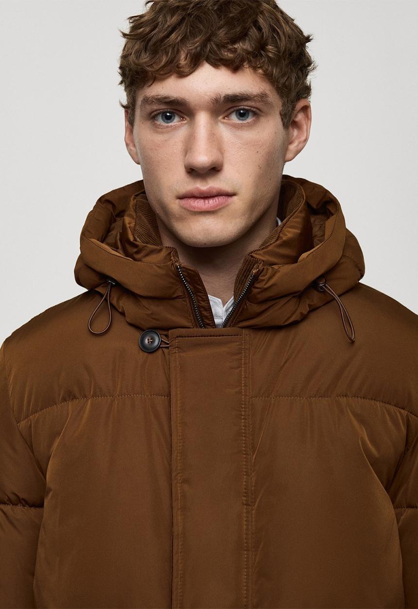 MANGO - Campi water-repellent hooded quilted anorak Jacket - Tobacco-Brown