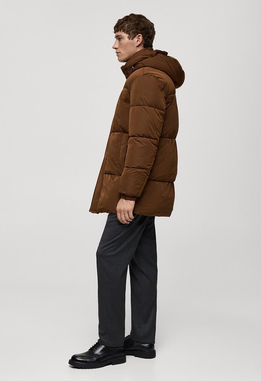 MANGO - Campi water-repellent hooded quilted anorak Jacket - Tobacco-Brown