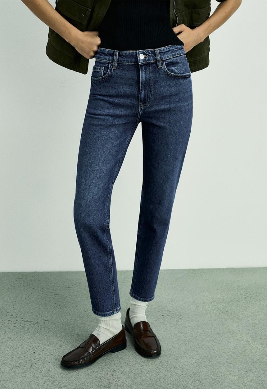 MANGO - Jeans newmom - open blue