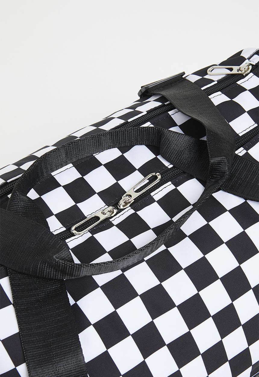 Pop Candy - checker board duffel bag - black & white 