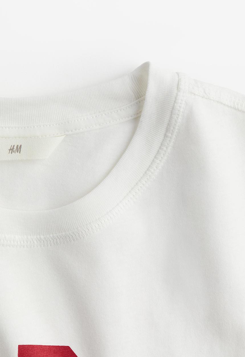 H&M - Long-sleeved jersey top - white paris