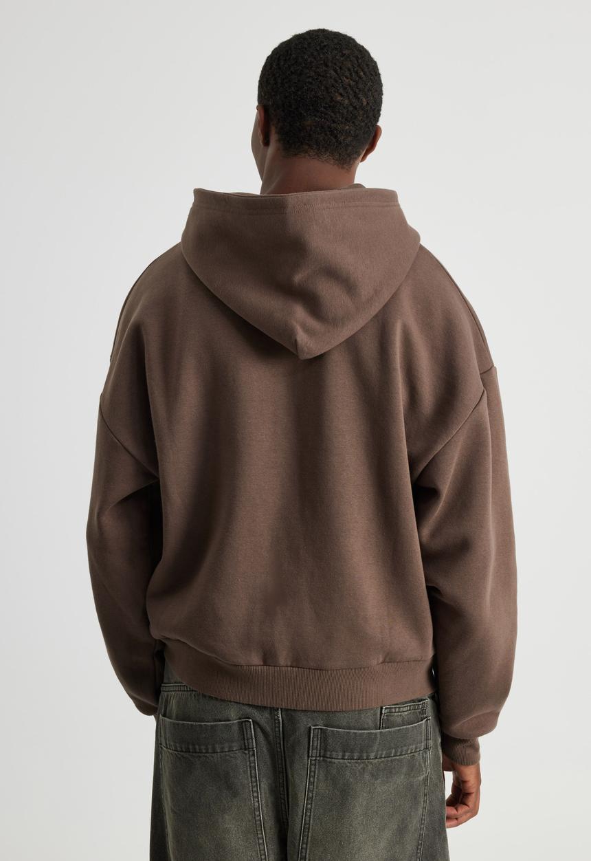 Half half zip thru hoodie - hh cedar/grafitti