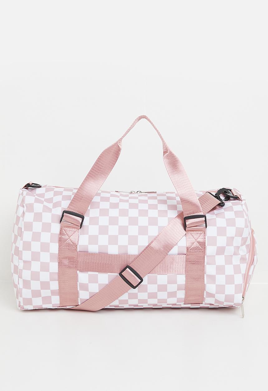 Pop Candy - checker board duffel bag - dusty pink