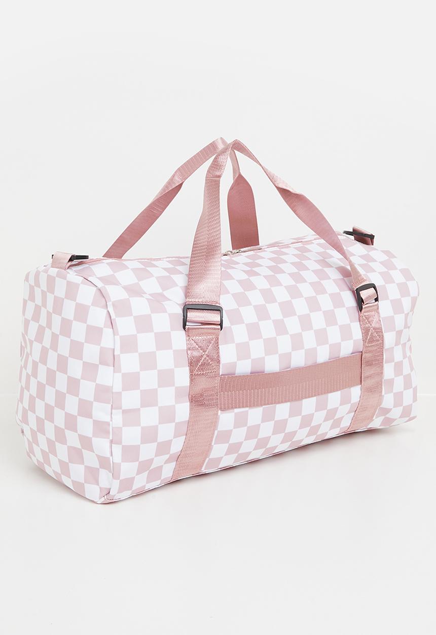Pop Candy - checker board duffel bag - dusty pink