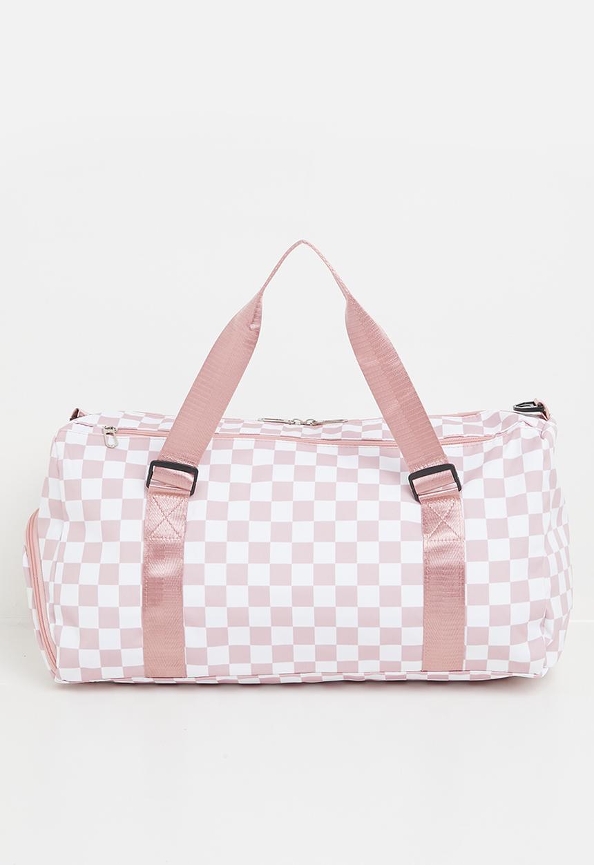 Pop Candy - checker board duffel bag - dusty pink