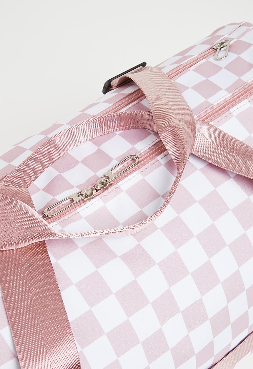 Pop Candy - checker board duffel bag - dusty pink