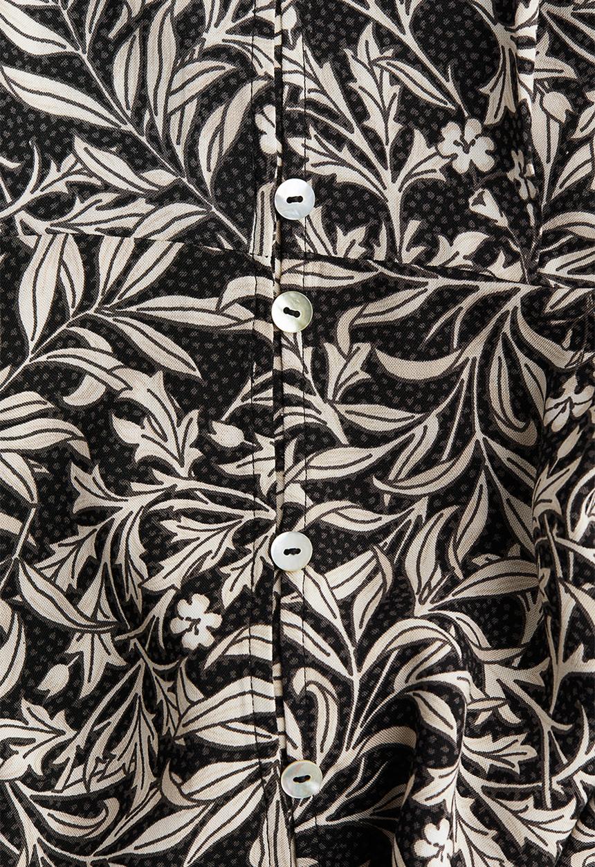dark green dress mini Damask Print Cotton A Black & White style_evening Size:8P