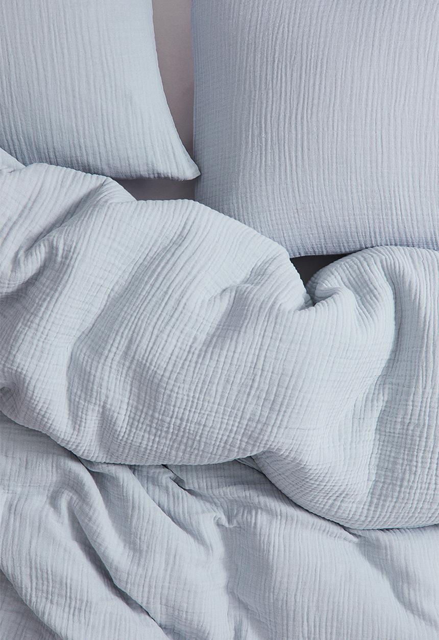 H&M - Muslin double/king duvet cover set - light dusty blue
