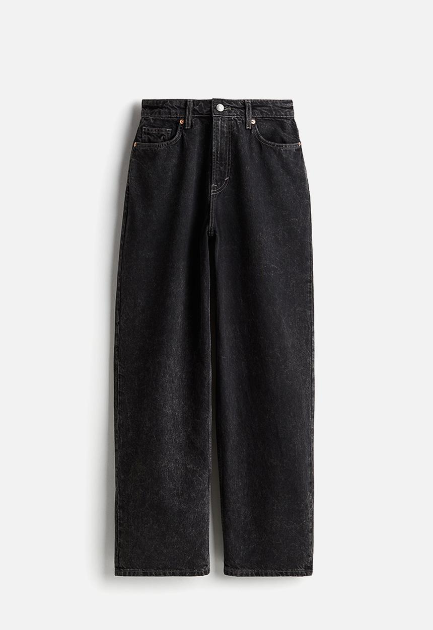 H&M - Baggy high jeans - black
