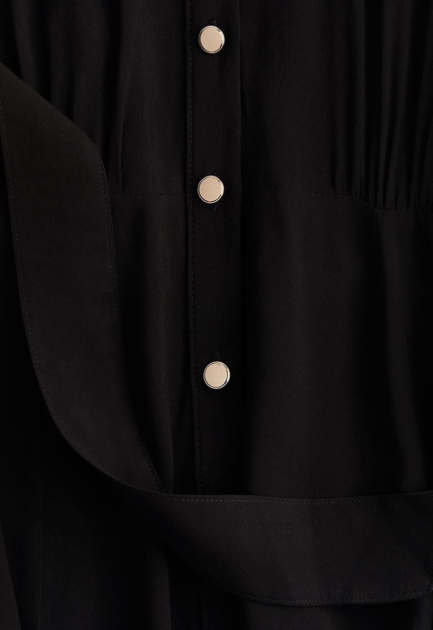 H&M - Tie-belt shirt dress - black