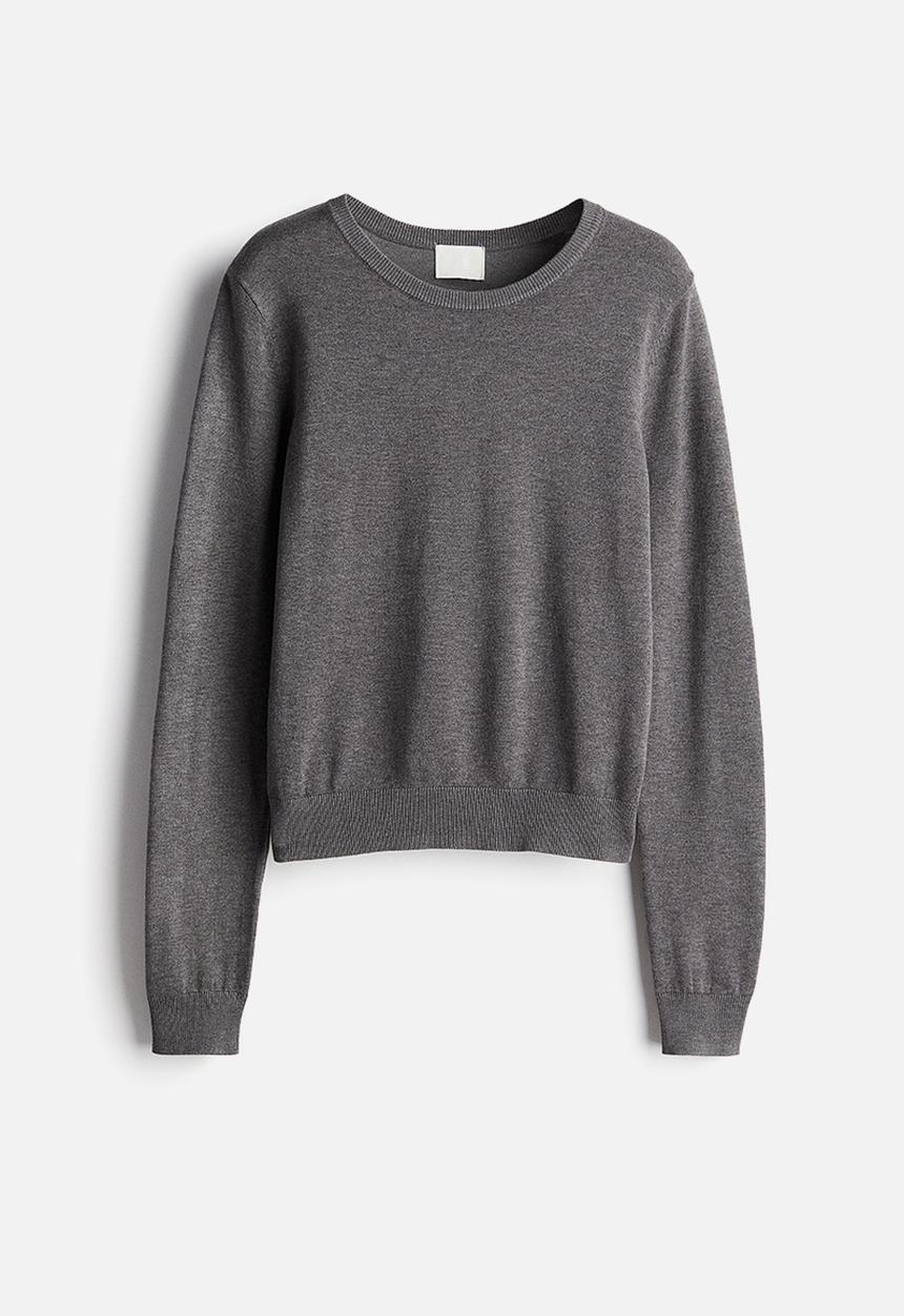H&M - Fine-knit jumper - dark grey marl